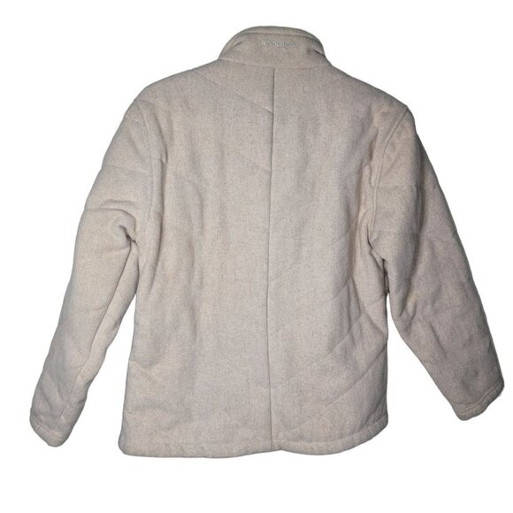 Woolrich Jacket Womens Small Quilted Full Zip Pockets Vanilla Heather 15601 - Picture 2 of 11